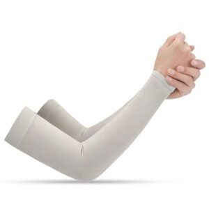 Manchettes de compression anti-UV respirantes pour protection solaire lors d'activités sportives et extérieures.