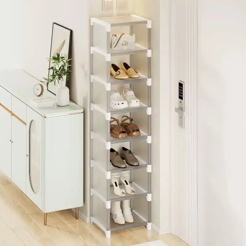 meuble-a-chaussures-vertical-7-cases-blanc Meuble à chaussures vertical 7 cases