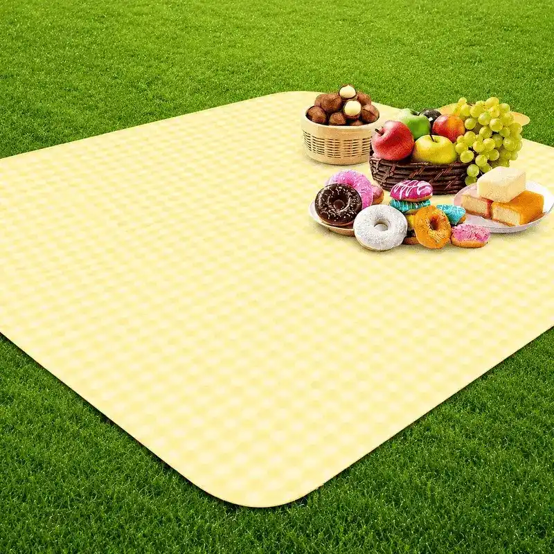 nappe-de-pique-nique-impermeable-jaune Nappe de Pique Nique Imperméable et Pliable pour Extérieur