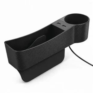 Organisateur de siège de voiture avec porte gobelet et double port USB