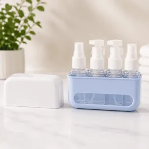 Organisateur de Voyage pour Flacons Rechargeables 4-en-1