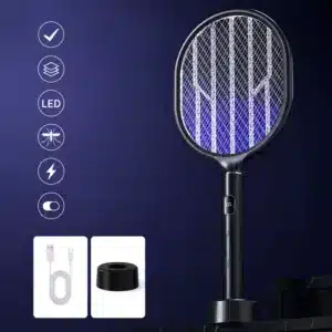 Raquette Électrique Anti Moustiques Rechargeable avec LED