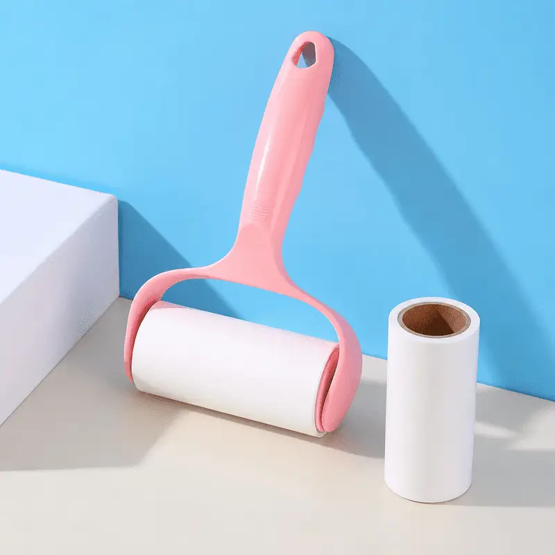 rouleau-anti-poils-avec-recharge-rose Rouleau Anti Poils avec Recharge pour Vêtements et Canapés