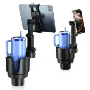 Support Tablette et Téléphone pour Porte-Gobelet de Voiture 360° Réglable