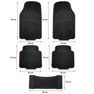 Tapis de Voiture Universel en Caoutchouc – Pack 5 Pièces