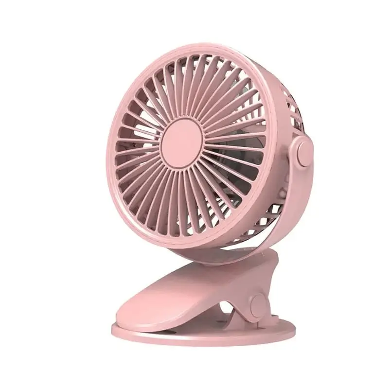 ventilateur-a-pince-portable-rose Mini Ventilateur à Pince Portable Rechargeable