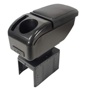 Accoudoir Central Universel pour Voiture avec Rangement, Porte-Gobelet et Charge USB