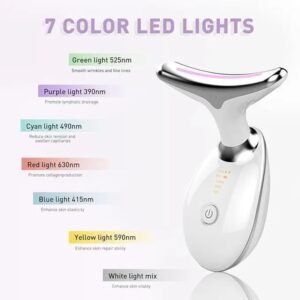 Appareil de Massage Cou et Visage LED 7 Couleurs – Anti-Âge, Lifting & Raffermissant
