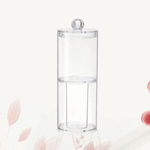 Boîte de Rangement 2 en 1 pour Cotons et Coton-Tiges – Organisateur Transparent