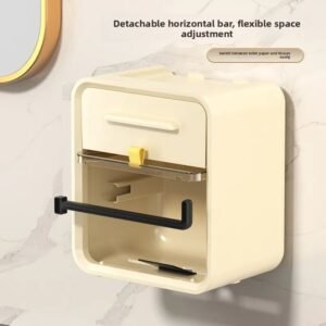 Boîte Porte Papier Toilette Murale avec Étagère de Rangement