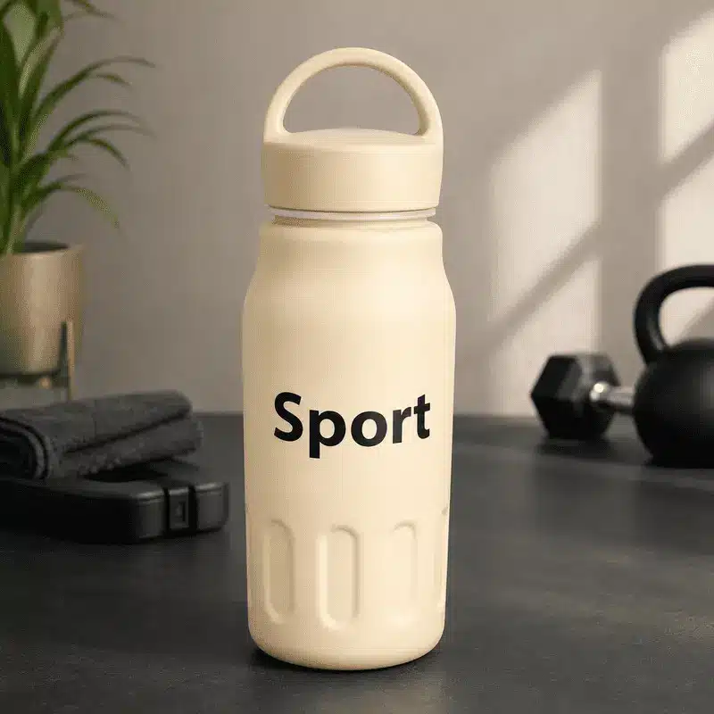 bouteille-de-sport-reutilisable-beige Bouteille de Sport Réutilisable – Gourde Étanche pour Hydratation Quotidienne