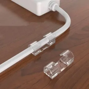 Clips adhésifs transparents pour câbles - 20 pièces