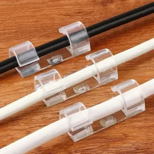Clips adhésifs transparents pour câbles - 20 pièces