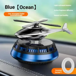 Diffuseur de Parfum Solaire pour Voiture en Forme d'Hélicoptère – Rotation Automatique