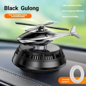 Diffuseur de Parfum Solaire pour Voiture en Forme d'Hélicoptère – Rotation Automatique