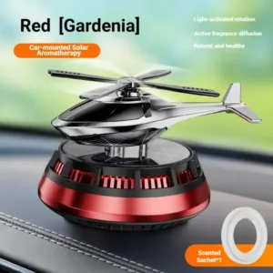 Diffuseur de Parfum Solaire pour Voiture en Forme d'Hélicoptère – Rotation Automatique