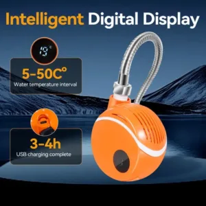Douche Portable Rechargeable avec Affichage de Température LED