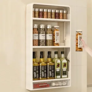 Étagère Murale de Rangement Multifonction pour Cuisine et Salle de Bain