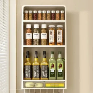 Étagère Murale de Rangement Multifonction pour Cuisine et Salle de Bain