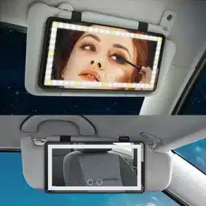 Miroir de Pare Soleil LED pour Voiture – Miroir Maquillage Pliable avec Éclairage Tactile