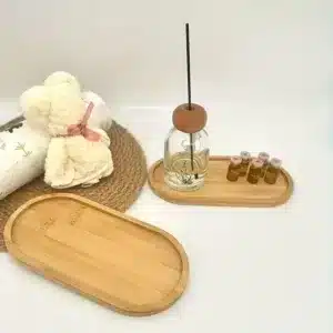 Plateau de Service Ovale en Bambou Naturel