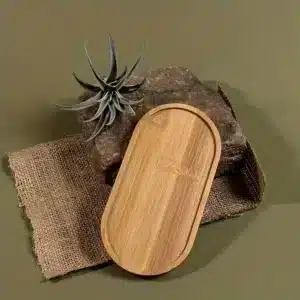 Plateau de Service Ovale en Bambou Naturel