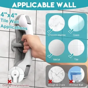 Poignée de Sécurité à Ventouses pour Salle de Bain