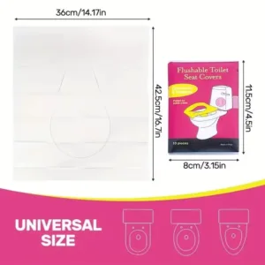 Protège Abattant WC Jetable Biodégradable – Lot de 10 Housses Hygiéniques