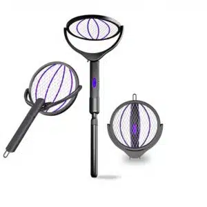 Raquette Électrique Anti Moustiques Télescopique 3 en 1 Rechargeable