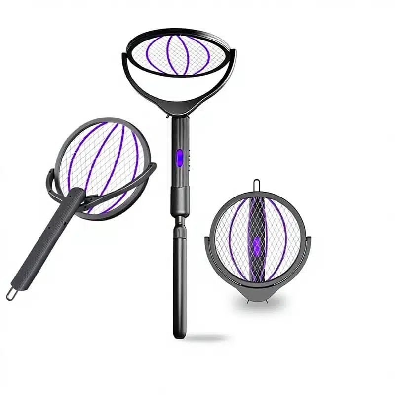 Raquette Électrique Anti Moustiques Télescopique 3 en 1 Rechargeable