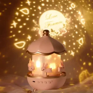 Veilleuse Projecteur Carrousel LED Rechargeable avec Musique