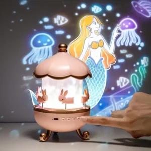 Veilleuse Projecteur Carrousel LED Rechargeable avec Musique