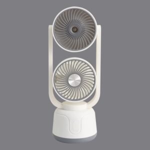 Ventilateur de bureau double tête avec brumisateur