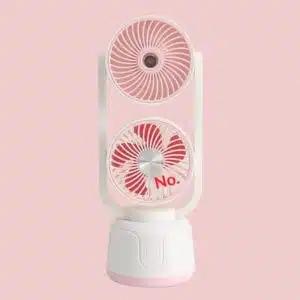 Ventilateur de bureau double tête avec brumisateur