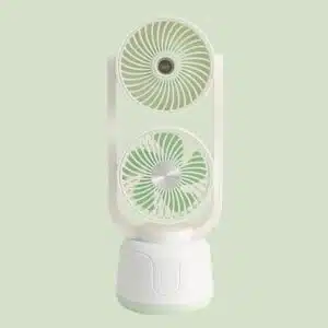 Ventilateur de bureau double tête avec brumisateur
