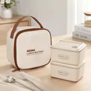 Lunch Box Bento 2 Étages avec Sac de Transport – Boîte Repas Inox