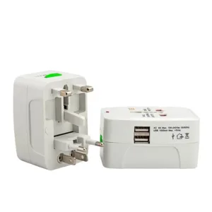 Adaptateur Universel de Voyage avec Double Port USB – Compatible Plus de 150 Pays