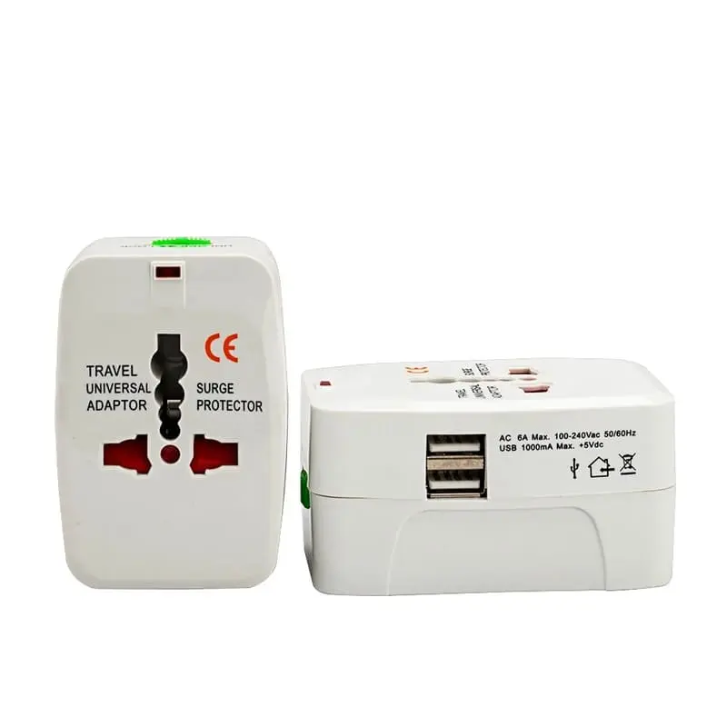 adaptateur-universel-de-voyage-2 Adaptateur Universel de Voyage avec Double Port USB – Compatible Plus de 150 Pays