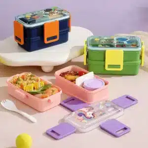 Boîte à déjeuner pour enfants à 2 compartiments – Lunch Box portable avec couvercle hermétique