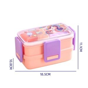 Boîte à déjeuner pour enfants à 2 compartiments – Lunch Box portable avec couvercle hermétique
