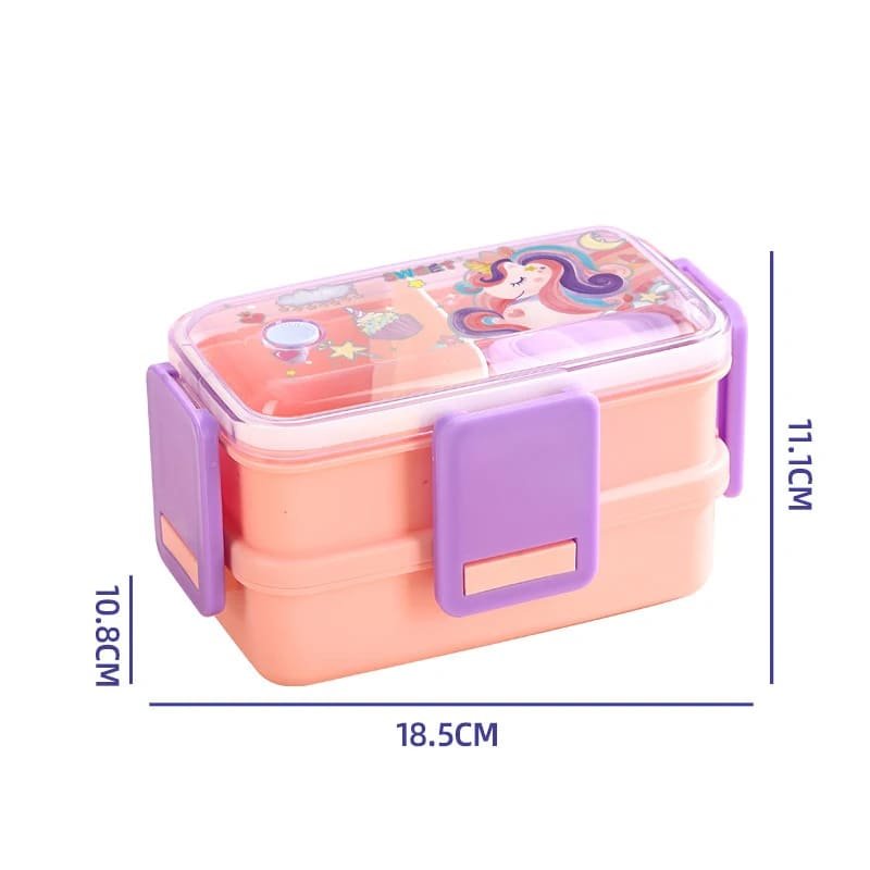 boite-a-dejeuner-pour-enfants-a-2-compartiments-rose Boîte à déjeuner pour enfants à 2 compartiments – Lunch Box portable avec couvercle hermétique