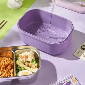 Boîte à Lunch en Acier Inoxydable avec Compartiments – Lunch Box Hermétique Réutilisable pour Enfants et Adultes
