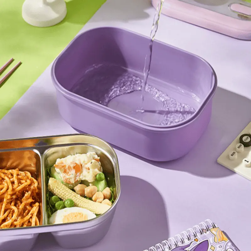 boite-a-lunch-en-acier-inoxydable-avec-compartiments-1 Boîte à Lunch en Acier Inoxydable avec Compartiments – Lunch Box Hermétique Réutilisable pour Enfants et Adultes