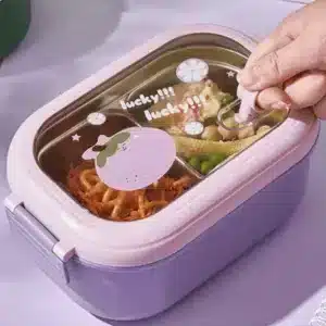 Boîte à Lunch en Acier Inoxydable avec Compartiments – Lunch Box Hermétique Réutilisable pour Enfants et Adultes