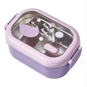 Boîte à Lunch en Acier Inoxydable avec Compartiments – Lunch Box Hermétique Réutilisable pour Enfants et Adultes
