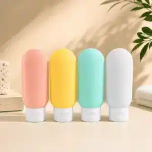 Flacon de voyage rechargeable en silicone – Bouteille souple pour shampoing et gel douche