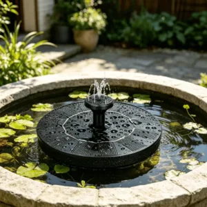 Fontaine Solaire Flottante pour Bassin – Pompe à Eau Solaire avec 6 Buses