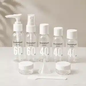 Kit de Flacons de Voyage Rechargeables – 9 Pièces pour Produits Cosmétiques
