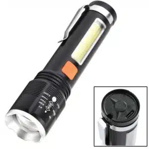 Lampe Torche LED Rechargeable USB COB avec Zoom – Torche Puissante Multifonction avec Aimant au Maroc