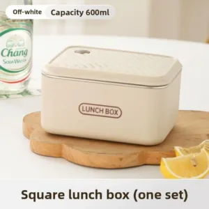Lunch Box 600 ml en Inox avec Couvercle – Boîte Repas Compacte et Élégante